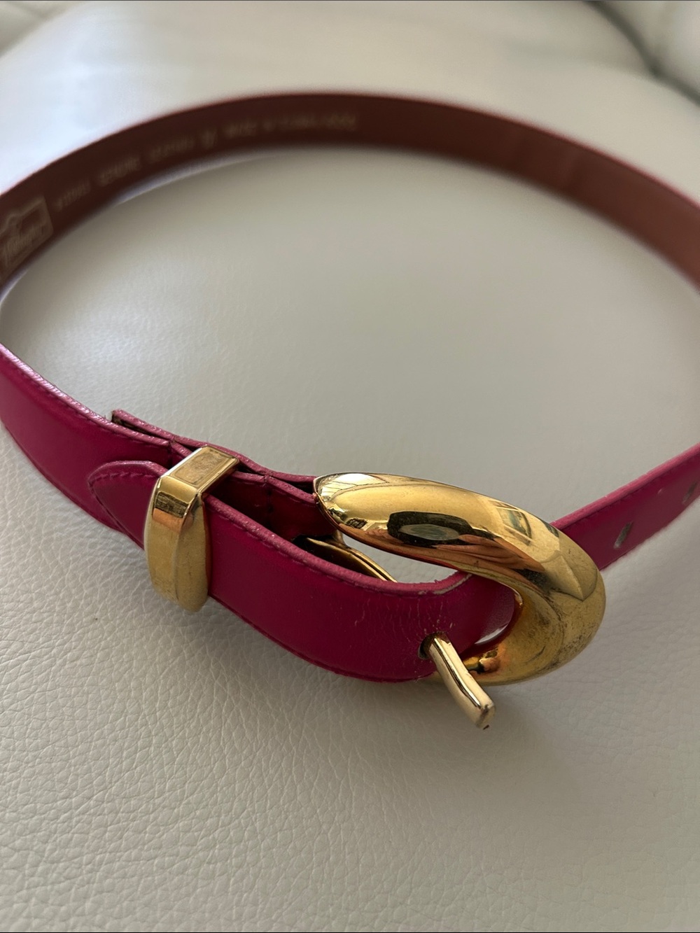 Worthington Leather Gold Hardware Pink Leather Women's Belt
